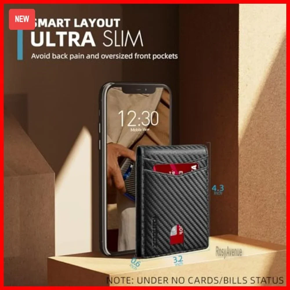 Slim RFID Leather Wallet with 2 ID Windows and 15 Card Slots